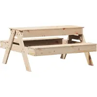 vidaXL Picknicktisch mit Sandkasten für Kinder Massivholz Kiefer