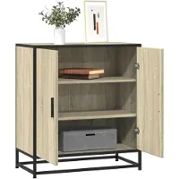 vidaXL Sideboard Sonoma-Eiche 68x35x76 cm Holzwerkstoff und Metall