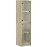 DKD Home Decor Highboard mit Glastüren Sonoma-Eiche 35x37x142 cm