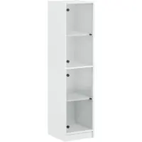 vidaXL Highboard mit Glastüren Weiß 35x37x142 cm