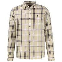 Lerros Karohemd "Legeres Karohemd aus hochwertiger Baumwolle", Herren, Gr. XL, Normalgrößen, beige (gravel beige), 100% Baumwolle, Hemden Karohemd