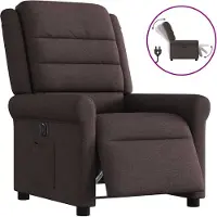 Syfax Relaxsessel Elektrisch Dunkelbraun Stoff