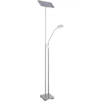 Dapo Leuchten LED-Stehleuchte Loren LED-Deckenfluter mit LED-Leseleuchte nickel Fluter dimmbar