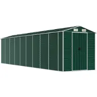vidaXL Gerätehaus Grün 191x810x198 cm Verzinkter Stahl