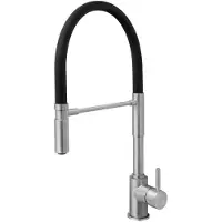 Hak MINIMAL Küchenarmatur mit flexibler Auslauf, Schwarz/Edelstahl matt