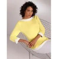 CREATION L PREMIUM creation L Seiden-Baumwoll-Pullover in zitrone | Gr.: 48