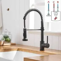 Benza Ibenzoa Küchenarmatur aus verchromtem Messing – 360° schwenkbarer Auslauf, Einhebelmischer mit Brauseanschluss, Keramikkartusche, wassersparend für Küche & Bad