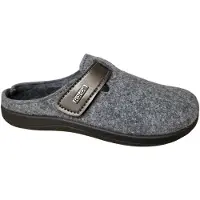 Rohde Damen Pantoffel Hausschuh Klettverschluss Softfilz Bari 6549, Größe:40 EU, Farbe:Grau