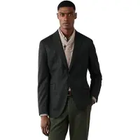 Hackett London für Herren. HM4400223 Grüne Performance-Flanelljacke (dunkel) (40/32), Lässig, Wolle, Klassisch