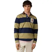 Hackett London für Herren. HM5700028 Rugby-Poloshirt Harry Rby marineblau (M), Lässig, Baumwolle, Langarm