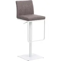BellaFurn Barhocker, verstellbarer Hocker - Höhenverstellbar - Bequemer Sitz 100 % Polyester | Farbe: Grau | Grundfarbe: weiß