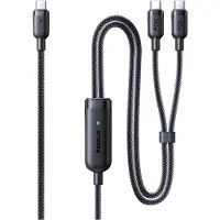 Baseus Kabel Flash 4 140W 2w1 USB-C do USB-C + USB-C 1.5 m - czarny