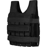KOMFOTTEU Gewichtsweste 30kg, verstellbare Trainingsweste für Herren und Damen, strapazierfähige Laufweste mit 30 Sandsäcken für Krafttraining, Fitnessstudio & Crosstraining, schwarz