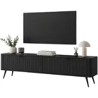 Dmora Kalase - TV-Schrank, 163x38x51h cm Schwarz, 2 Regalböden