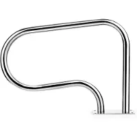 Costway 2-teilige Pool Handläufe, Einstiegshilfe 304 Edelstahl, Schwimmbad Haltegriff, Schwimmbadleiter, Einbauleiter, Griffbogen für Schwimmbäder