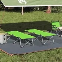 Markenlos Faltbares Campingbett in Grün, 2-teilig, 194 x 62,5 x 42,5 cm, als Schlafbett für Büro, Reisen und den Einsatz im Freien