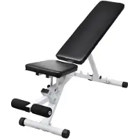 Markenlos Trainingsbank aus Stahl mit 5-fach verstellbarer Rückenlehne | dick gepolstert, für das Heim-Fitnessstudio