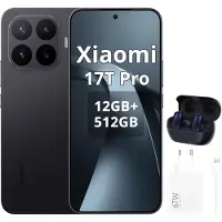 Xiaomi 17T Pro 5G 12+512GB Black, Android 16 Smartphone, Mit 67W HyperCharge Combo, Mit Kopfhörern