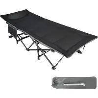 Markenlos Campingbett XXL - Klappbar mit Kissen, 190 x 71 x 38 cm