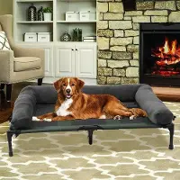 Markenlos Hundenbett erhöht - Großes Hundebett (L) - Hundenstretcher - Lounger - 90x70x28cm - Indoor Outdoor - Wasserfest