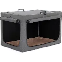 Markenlos Hundebett Tragbar mit abnehmbarer Matratze und Stauraum - Grau - Geeignet für kleine Hunde - Größe S: 61 cm x 45 cm x 43 cm