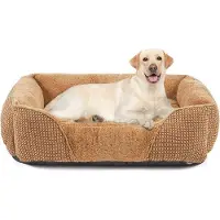 Markenlos Hundebett für mittelgroße und kleine Hunde - Waschbar, Antistress, Antirutsch und Erhöhte Ränder (76 x 61 x 23 cm)