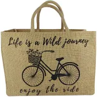 Benza Ibenzoa Große Shopper-Tasche Jute & Baumwolle 43 x 32 x 18 cm (ca. 25 L) – Einkauf & Strand, 42 cm Henkel, vegan & wiederverwendbar