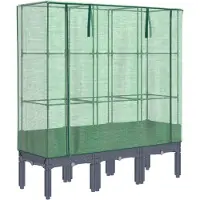 vidaXL Hochbeet mit Gewächshaus-Aufsatz Rattan-Optik 120x40x140 cm