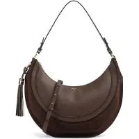 Lancel Hobo-Tasche mit Reißverschluss M Leder Kokosnuss