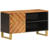 vidaXL TV-Schrank Braun und Schwarz 80x31,5x46 cm Massivholz Mango