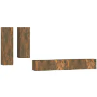 vidaXL 4-tlg. TV-Schrank-Set Räuchereiche Holzwerkstoff