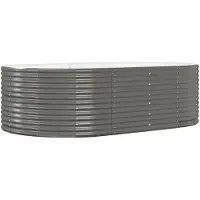 vidaXL Hochbeet Grau 212x140x68 cm Verzinkter Stahl