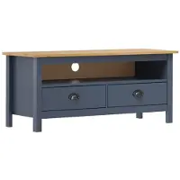 vidaXL TV-Schrank Hill Grau 110x40x47 cm Kiefer Massivholz
