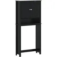 vidaXL Waschmaschinenschrank BERG Schwarz 76x27x164,5 cm Massivholz
