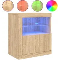 vidaXL Sideboard mit LED-Leuchten Sonoma-Eiche 60,5x37x67 cm