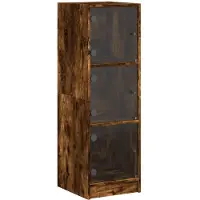 Super Merchant Highboard mit Glastüren Räuchereiche 35x37x109 cm