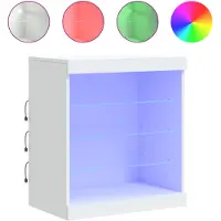 vidaXL Sideboard mit LED-Beleuchtung Weiß 60,5x37x67 cm