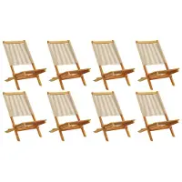 vidaXL Klappstühle, 8 Stück, beige, massives Akazienholz