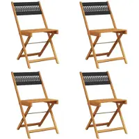 vidaXL Klappstühle, 4 Stück, schwarzes Massivholz Akazie