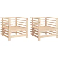 vidaXL Gartenstühle 2 Stk. Massivholz Kiefer