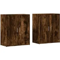vidaXL Sideboards 2 Stk. Räuchereiche 60x31x70 cm Holzwerkstoff