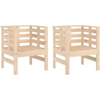 vidaXL Gartenstühle 2 Stk. 61,5x53x71 cm Massivholz Kiefer