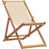 vidaXL Klappstuhl Beige Massivholz Eukalyptus und Stoff