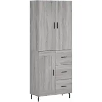 vidaXL Highboard Grau Sonoma 69,5x34x180 cm Holzwerkstoff