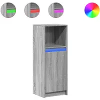 vidaXL LED-Sideboard Grau Sonoma 38x34x100 cm Holzwerkstoff