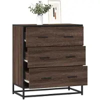 vidaXL Sideboard Braun Eichen-Optik 68x35x76 cm Holzwerkstoff & Metall