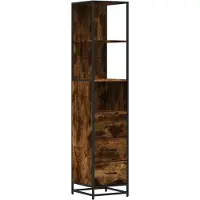 vidaXL Badschrank Räuchereiche 35x37,5x166 cm Holzwerkstoff