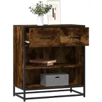 vidaXL Sideboard Räuchereiche 68x35x76 cm Holzwerkstoff