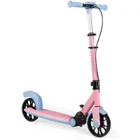Northix Faltbarer rosa Roller mit LED-Rädern und verstellbarem Lenker