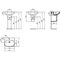 Ideal standard Waschtisch i.Life 500 x 150 x 440 mm, Keramik, weiß - T451301